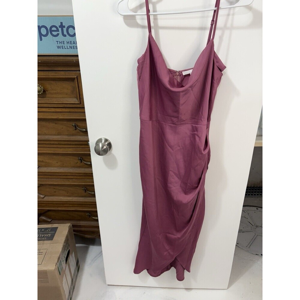 NWT More To Come Mauve Med Slinky Rouched on the Side Dress